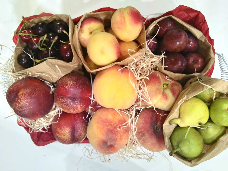 cesta de fruta de verano